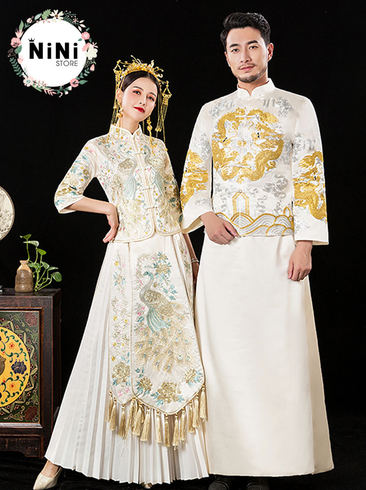 Cho thuê bông đeo áo cưới chú rể truyền thống người Hoa  Trung Quốc  Áo  Dài NiNi