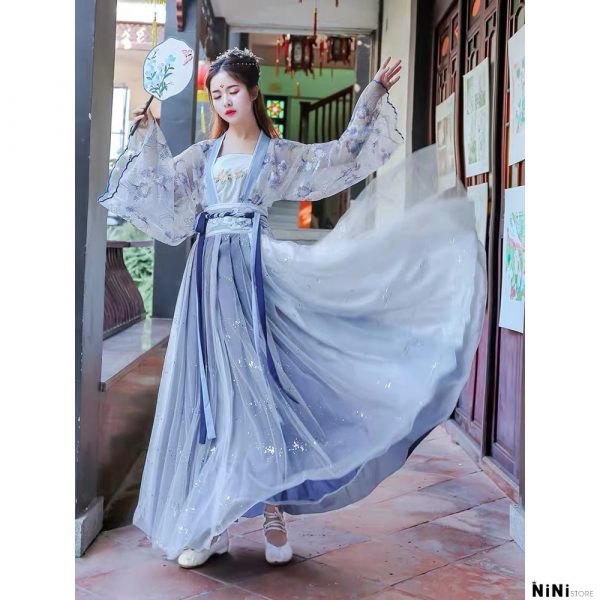 Váy Cách Tân Trung Quốc Lụa Cao Cấp  Váy Cổ Trang Cách Tân Trung Hoa   Shopee Việt Nam